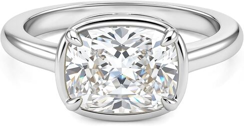 avecon 3ct خاتم الخطوبة قطع وسادة ممدود للنساء، شرق غرب زركونيا مكعب الشق والخواتم الحافة، 14k الذهب / الذهب الأبيض مطلي عصابات الزفاف وعد السفر لها، حجم 5-10 in Kuwait