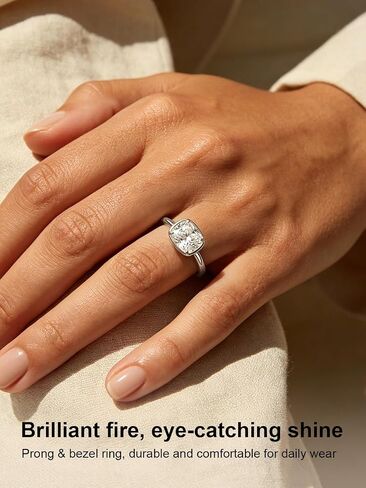 avecon 3ct خاتم الخطوبة قطع وسادة ممدود للنساء، شرق غرب زركونيا مكعب الشق والخواتم الحافة، 14k الذهب / الذهب الأبيض مطلي عصابات الزفاف وعد السفر لها، حجم 5-10 in Kuwait