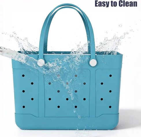 Extra Large Rubber Beach Tote, Waterproof Travel Tote Bag for Womens, X-L Rubber Handbag, Beach Bags Waterproof Sandproof in Saudi Arabia