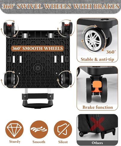 Rolling Teacher Tote Bag with 360° Rotating Wheels, Brakeable & Detachable Trolley，Multifunctional Teacher Bag with Wheels, 17.3" Laptop Compartment, Wheeled Work Tote for Teaching, Office & Craft in Saudi Arabia