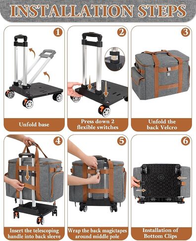 Rolling Teacher Tote Bag with 360° Rotating Wheels, Brakeable & Detachable Trolley，Multifunctional Teacher Bag with Wheels, 17.3" Laptop Compartment, Wheeled Work Tote for Teaching, Office & Craft in Saudi Arabia