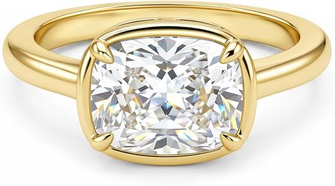 avecon 3ct خاتم الخطوبة قطع وسادة ممدود للنساء، شرق غرب زركونيا مكعب الشق والخواتم الحافة، 14k الذهب / الذهب الأبيض مطلي عصابات الزفاف وعد السفر لها، حجم 5-10 in Kuwait