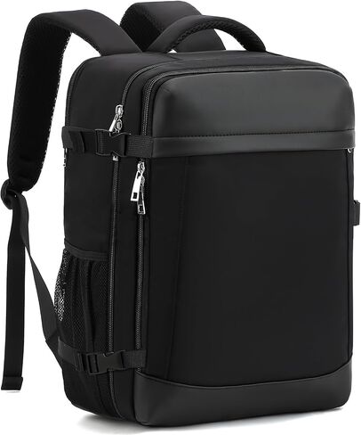 Travel Backpack, Carry On Backpack Personal Item Travel Bag, Backpack for Women and Men, 18x14x8 inches Airline Approved Travel Bag 30L, Water Resistant Casual Backpack Fits 15.6''Laptop, Black in Saudi Arabia