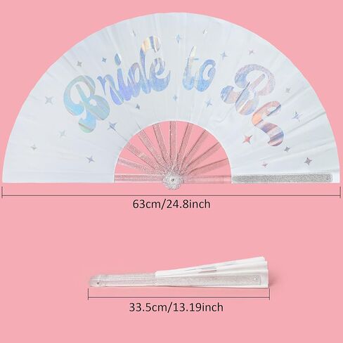 Bride to be" Wedding Fan & Veil Set – 13-Inch Clacking Folding Fan with 20-Inch Embroidered Veil, Elegant Bridal Accessories for Ceremony, Bridal Shower Photos & Bachelorette Party Favors in Saudi Arabia