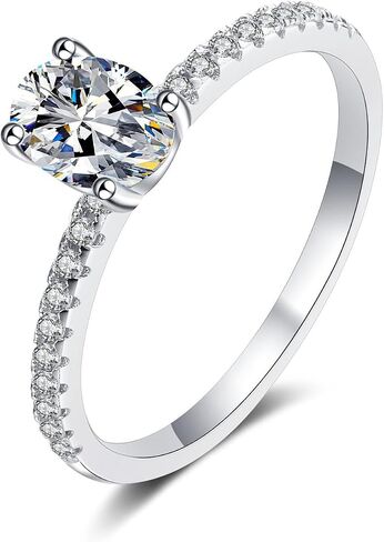 1/2 Carat Oval Cut Engagement Rings for Women in 14K Gold | Wedding Diamond Ring(D-color,VVS1) in Kuwait