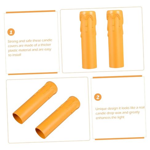 Mikikit 20Pcs Lightweight Tear Pattern Candle Sleeves Plastic Candle Socket Covers for Chandelier Decoration Heat Resistant Candle Casings Φxmm for Wall Lamps in Kuwait