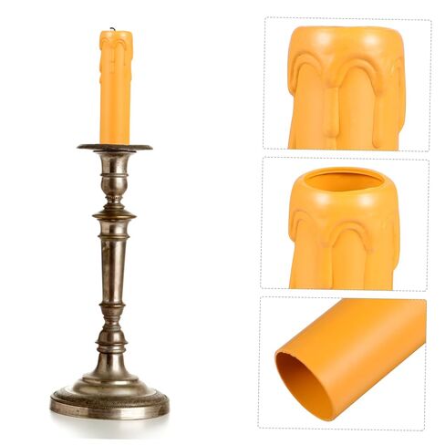 Mikikit 20Pcs Lightweight Tear Pattern Candle Sleeves Plastic Candle Socket Covers for Chandelier Decoration Heat Resistant Candle Casings Φxmm for Wall Lamps in Kuwait