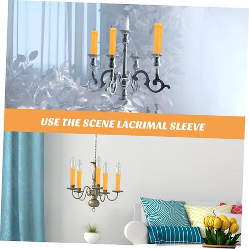 Mikikit 20Pcs Lightweight Tear Pattern Candle Sleeves Plastic Candle Socket Covers for Chandelier Decoration Heat Resistant Candle Casings Φxmm for Wall Lamps in Kuwait
