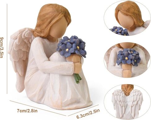 Forget Me Not Angel Figurines Statue, Miscarriage Gifts for Mothers, Sympathy Gifts for Loss of Loved One, Sculpted Hand-Painted Statue for Memorial, Funeral Comfort, Emotional Support and Healing in Saudi Arabia