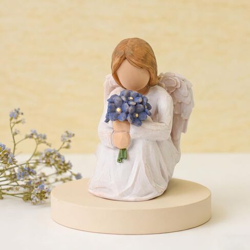 Forget Me Not Angel Figurines Statue, Miscarriage Gifts for Mothers, Sympathy Gifts for Loss of Loved One, Sculpted Hand-Painted Statue for Memorial, Funeral Comfort, Emotional Support and Healing in Saudi Arabia