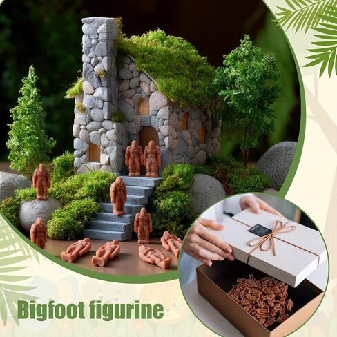 Novabright 80 Pcs Mini Bigfoot Figurine Bulk Resin Miniature Sasquatch Gift to Hide Tiny Bigfoot Resin Statues Mini Sasquatch Ornaments Xmas Table Centerpieces for Table Tiered Tray Decor in Kuwait