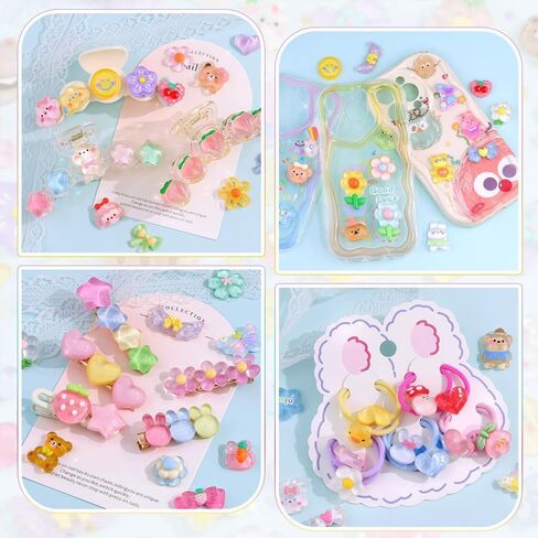 60Pcs Mixed Colors Random Cute Accessories Flatback Ornament Resin Charms DIY Decoration in Kuwait