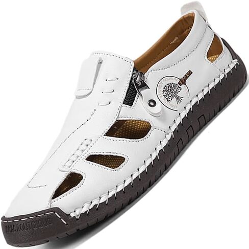 LZDZN Mens Closed Toe Sandals For Men Leather Men's Summer Casual Flip Flops Slippers Dress Hiking Man Size Shoes in Saudi Arabia