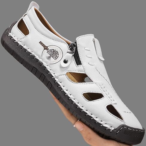 LZDZN Mens Closed Toe Sandals For Men Leather Men's Summer Casual Flip Flops Slippers Dress Hiking Man Size Shoes in Saudi Arabia