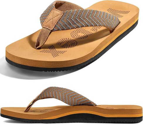 Men's Arch Support Flip Flops-Comfortable Yoga Mat Orthotic Sandals Non-Slip Lightweight Beach & Outdoor Walking Slippers in Saudi Arabia