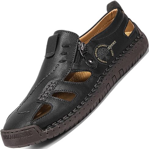 LZDZN Mens Closed Toe Sandals For Men Leather Men's Summer Casual Flip Flops Slippers Dress Hiking Man Size Shoes in Saudi Arabia