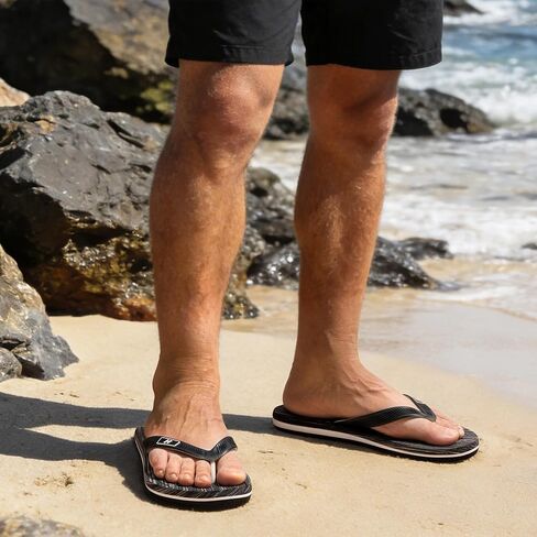 RockDove Men’s Grain Two-Tone Flip Flops with EVA Footbed Casual Indoor Outdoor Beach Thong Sandal in Saudi Arabia