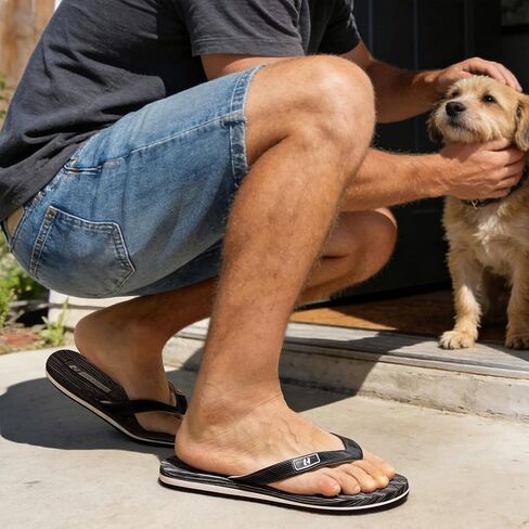 RockDove Men’s Grain Two-Tone Flip Flops with EVA Footbed Casual Indoor Outdoor Beach Thong Sandal in Saudi Arabia