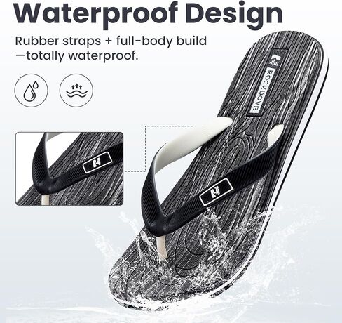RockDove Men’s Grain Two-Tone Flip Flops with EVA Footbed Casual Indoor Outdoor Beach Thong Sandal in Saudi Arabia