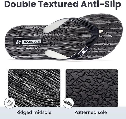RockDove Men’s Grain Two-Tone Flip Flops with EVA Footbed Casual Indoor Outdoor Beach Thong Sandal in Saudi Arabia