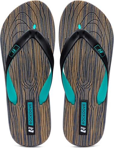 RockDove Men’s Grain Two-Tone Flip Flops with EVA Footbed Casual Indoor Outdoor Beach Thong Sandal in Saudi Arabia