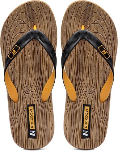 RockDove Men’s Grain Two-Tone Flip Flops with EVA Footbed Casual Indoor Outdoor Beach Thong Sandal in Saudi Arabia