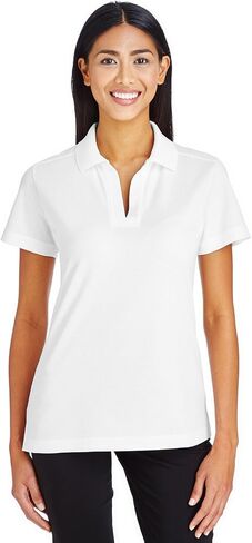 Devon & Jones CrownLux Performance™ Ladies' Plaited Polo M WHITE in Kuwait
