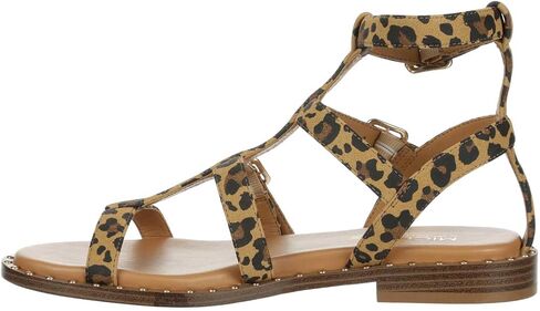 Michael By Michael Shannon Caleigh - Women's Casual Open Toe Gladiator Flat Sandals Leopard, Size 9.0 Medium Width in Saudi Arabia