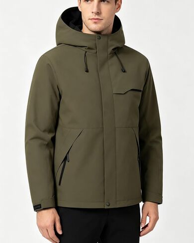 Men's Lightweight Windbreaker Outdoor Waterproof Jacket with Outdoor Soft Shell Hooded Mens Jackets for Hiking Travel in Kuwait