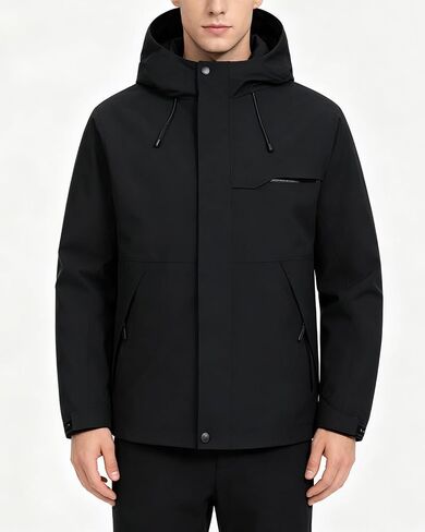 Men's Lightweight Windbreaker Outdoor Waterproof Jacket with Outdoor Soft Shell Hooded Mens Jackets for Hiking Travel in Kuwait