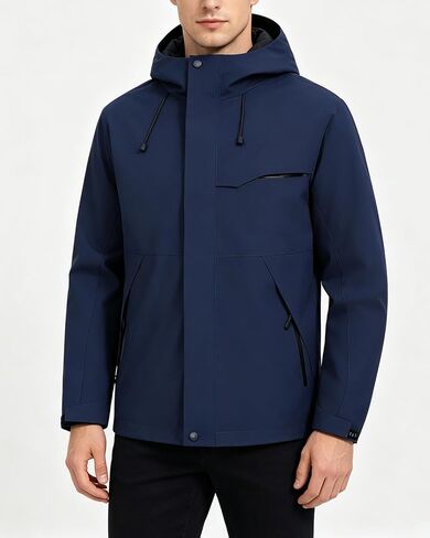 Men's Lightweight Windbreaker Outdoor Waterproof Jacket with Outdoor Soft Shell Hooded Mens Jackets for Hiking Travel in Kuwait