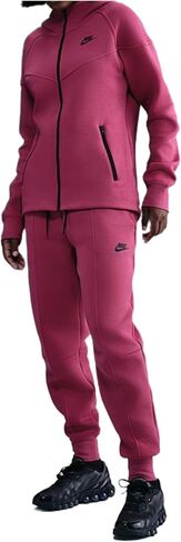 بنطال رياضي Nike Sportswear Tech Fleece للسيدات متوسط ​​الارتفاع (البنجر الحلو/أسود) in Kuwait