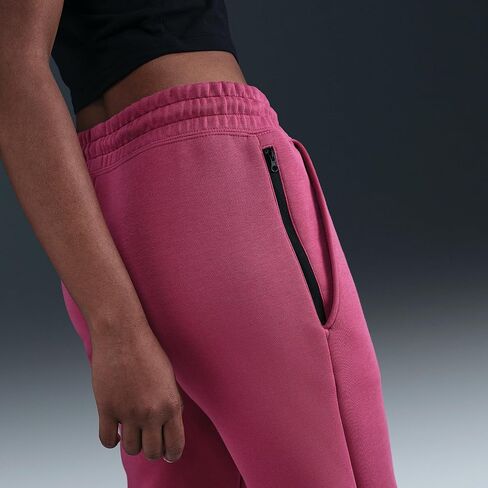 بنطال رياضي Nike Sportswear Tech Fleece للسيدات متوسط ​​الارتفاع (البنجر الحلو/أسود) in Kuwait