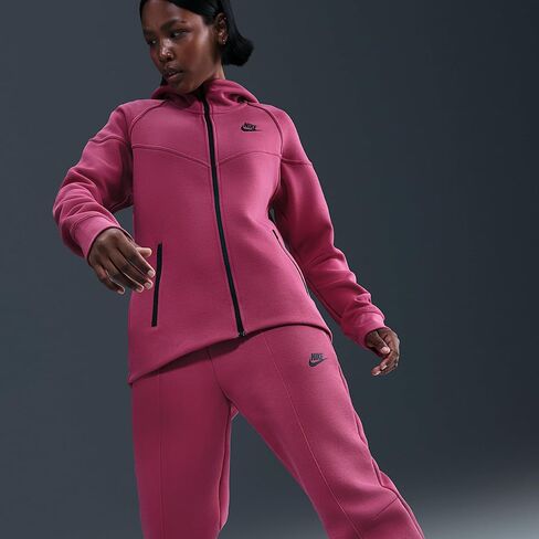 بنطال رياضي Nike Sportswear Tech Fleece للسيدات متوسط ​​الارتفاع (البنجر الحلو/أسود) in Kuwait