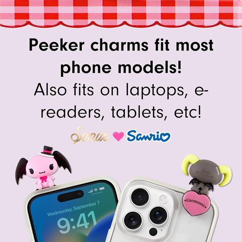 Sonix x Sanrio Peekers - صندوق مخصص للأصدقاء - شخصيات صغيرة مزخرفة لاصقة - تتضمن هالو كيتي، كوجيميون، لورومانيكس، ماي سويت بيانو، أو الشخصية الغامضة in Kuwait