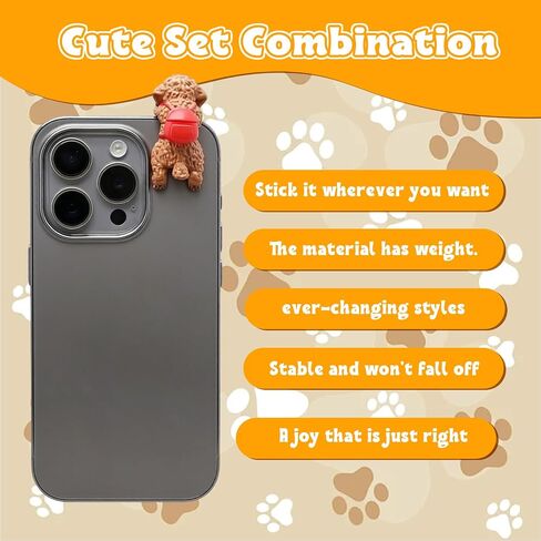15 Pack Mini Cat Desk Figurines, Mini Dog Desk Figurines, Computer Monitor Decor for Rearview Mirror Desk Decorations Funny Car Present Interior Decors in Kuwait
