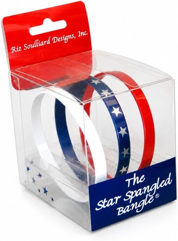مجموعة أساور Star Spangled Bangle® Patriotic Bangle للنساء البالغات، 18+ | مجوهرات عيد ميلاد أمريكا الـ 250 | أحمر أبيض أزرق إكسسوارات | هدية تذكار تذكارية للاحتفال بالولايات المتحدة الأمريكية 250 in Kuwait
