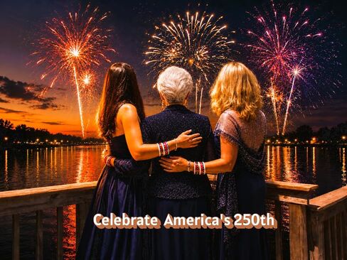 مجموعة أساور Star Spangled Bangle® Patriotic Bangle للنساء البالغات، 18+ | مجوهرات عيد ميلاد أمريكا الـ 250 | أحمر أبيض أزرق إكسسوارات | هدية تذكار تذكارية للاحتفال بالولايات المتحدة الأمريكية 250 in Kuwait