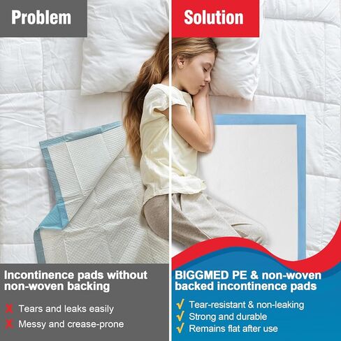 BIGGMED 50 Count Disposable Bed Pads 30" x 36" , Ultra Tear-Resistant, Super Absorbent Chux, Thicker Extra Large Incontinence Bed Pads, Pee Pads for Adults, Kids, Elderly, Pets in Saudi Arabia