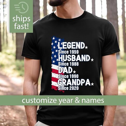 Custom Legend Husband Dad Grandpa Shirts Personalized Fathers Day T Shirts Customized First Time Dad Tee Gifts for Daddy Papa in Kuwait