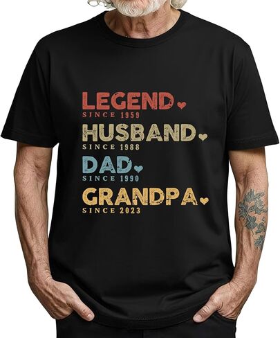 Custom Legend Husband Dad Grandpa Shirts Personalized Fathers Day T Shirts Customized First Time Dad Tee Gifts for Daddy Papa in Kuwait