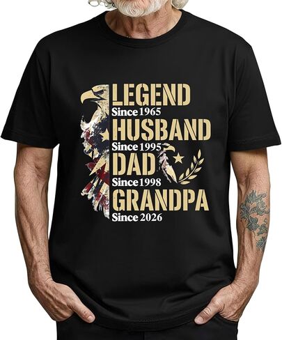 Custom Legend Husband Dad Grandpa Shirts Personalized Fathers Day T Shirts Customized First Time Dad Tee Gifts for Daddy Papa in Kuwait