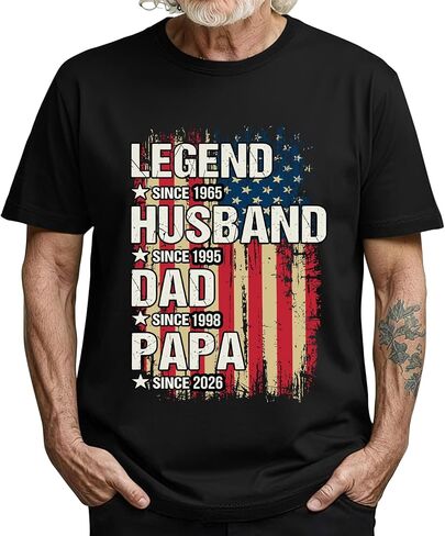 Custom Legend Husband Dad Grandpa Shirts Personalized Fathers Day T Shirts Customized First Time Dad Tee Gifts for Daddy Papa in Kuwait