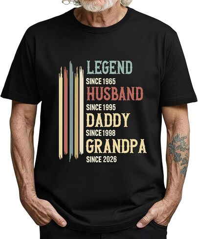 Custom Legend Husband Dad Grandpa Shirts Personalized Fathers Day T Shirts Customized First Time Dad Tee Gifts for Daddy Papa in Kuwait