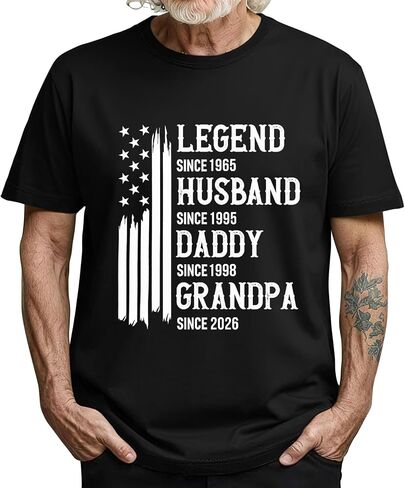 Custom Legend Husband Dad Grandpa Shirts Personalized Fathers Day T Shirts Customized First Time Dad Tee Gifts for Daddy Papa in Kuwait