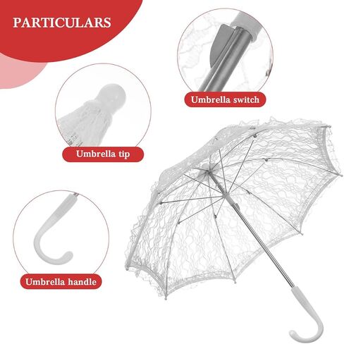 Toyvian Wedding Umbrellas Parasol Lace Parasol Umbrella- Vintage Wedding Bridal for Photo Props Decoration Lace Retro in Saudi Arabia