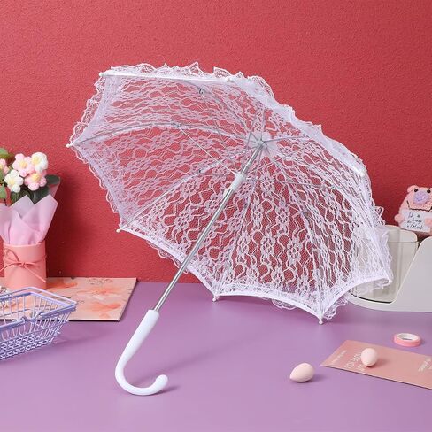 Toyvian Wedding Umbrellas Parasol Lace Parasol Umbrella- Vintage Wedding Bridal for Photo Props Decoration Lace Retro in Saudi Arabia