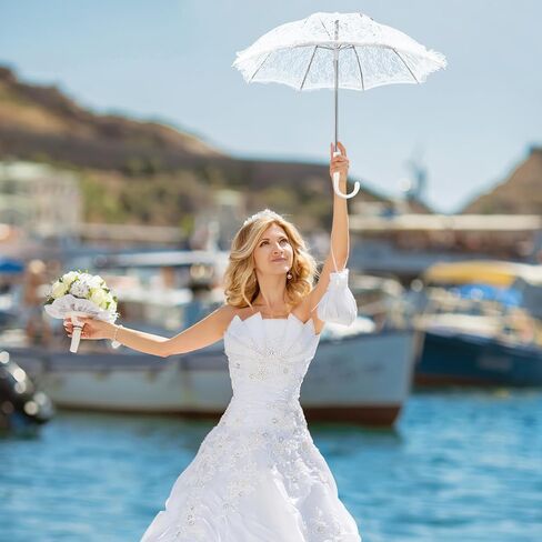 Toyvian Wedding Umbrellas Parasol Lace Parasol Umbrella- Vintage Wedding Bridal for Photo Props Decoration Lace Retro in Saudi Arabia