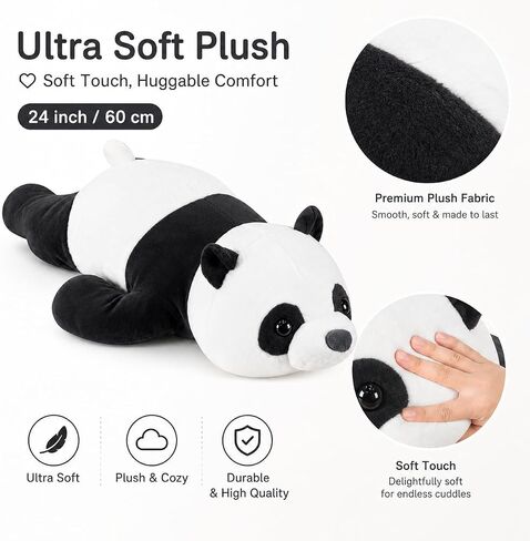24" Cute Giant Panda Bear Plush Soft Body Pillow Pet,Large Panda Stuffed Animals Toy Doll Gift for Kids, Girls and Boy, Christmas, Birthdays in Saudi Arabia