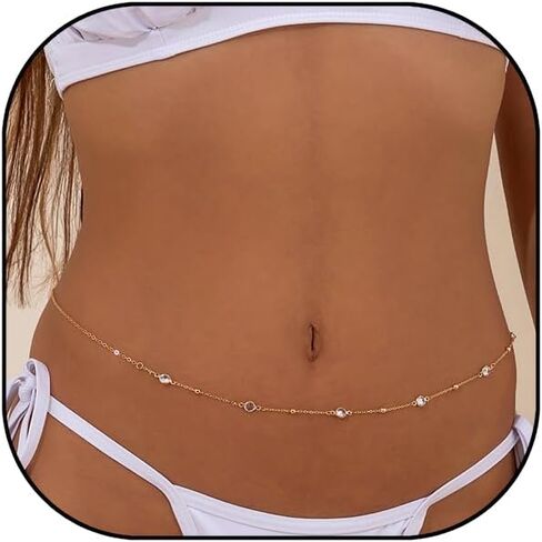 Waist Chain for Women Boho Layered Beach Belly Chain for The Waist Adjustable Sexy Dainty Body Chain Jewelry in Kuwait